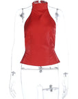 Satin Backless Top for Spring and Summer