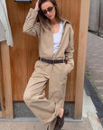 Chic Khaki Utility Jumpsuit for Women