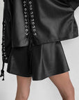High Waist PU Leather Shorts for Street Style