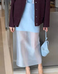 Summer High Waist Sheer Maxi Skirt for Women