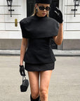 Elegant Chic Shawl Jacket Two-Piece Set