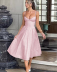 Fashionable Waist-Defined Spaghetti Strap Dress