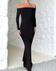 Off Shoulder Sexy Backless Long Sleeve Dress