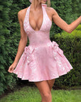Elegant Sleeveless V-Neck Floral Dress