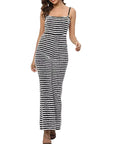 Summer Sexy Backless Striped Jumpsuit