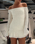 New Women's 3D Fabric Strapless Mini Dress