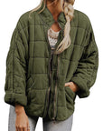 Solid Color Stand Collar Cotton Jacket for Women