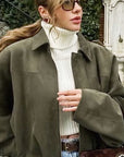 Retro Design Suede Jacket for Women