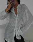 2026 New European and American Sequin Shirt