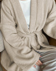 French Style V-Neck Tie Coat for Women