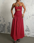 Summer European and American Strapless Beach Dress
