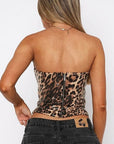 High Waist Leopard Print Sequin Crop Top