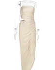 Elegant Strapless Long Dress for Spring