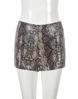Leopard Print Sequin Women's Casual Shorts