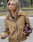 Retro Brown Pilot Jacket for Women