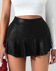 Fashionable Faux Leather Mini Skirt Pants for Women