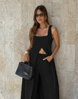 Summer Women's Two-Piece Set with High Waist Pants