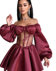 Elegant Satin One-Shoulder Mini Dress