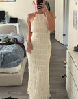 New Women's Backless Ruffled Dress