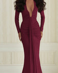 Elegant Long Sleeve U-Neck Dress for Women