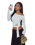 Stylish Asymmetrical Long Sleeve Top for Women