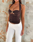 Fashionable Halter Top with Metal Ring