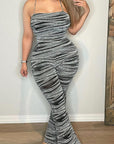 2025 Autumn New Women's Striped Backless Jumpsuit