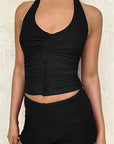 Sexy Backless Halter Top and High Waist Skirt Set