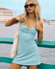 Sexy Striped Halter Bodycon Dress