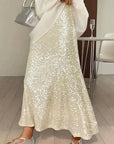 Fashion Sequined High Waist Maxi Skirt
