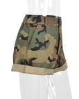 Summer Casual Camouflage Zipper Shorts for Women