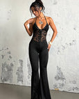 Summer New Sexy Lace Halter Jumpsuit