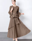 European Style Tie Waist Flare Sleeve Top Set