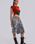 Retro Street Style Camouflage Print Loose Jeans
