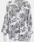 Fashion Loose Ink Print Shirt and Shorts Set