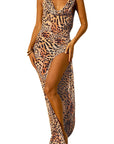 European Style Leopard Print Bodycon Dress
