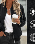 Women's Waterproof Fabric Zip Pocket Jacket
