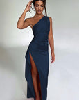 Summer Chic Asymmetrical Satin Dress for Women