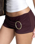 Summer Sexy Low Rise Metal Decor Hot Pants
