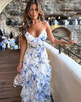2026 New Women's Chiffon Floral Evening Dress