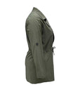 Plus Size Women's Long Sleeve Buttoned Trench Coat