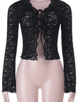 Vintage French Style Sheer Lace Cardigan