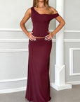 Chic Two-Piece Dress Set with Slit Skirt