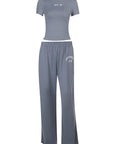 Casual Sportswear Set with High Waist Pants