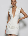 Elegant Deep V Neck Mini Dress for Women