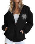 Plus Size Zip-Up Hoodie Cardigan for Women