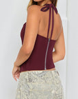 Trendy Halter Neck Slim Fit Tank Top