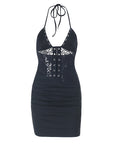 Sexy Lace Cami Dress with V-Neck and Backless Design