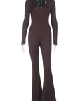 Trendy Long Sleeve Zip Jumpsuit for Running