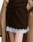 Summer Lace Trim A-Line Skirt for Women
